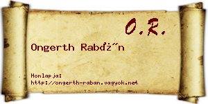 Ongerth Rabán névjegykártya